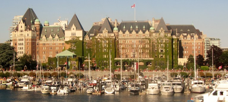 The imposing site of the Empress Hotel on Canada Day.